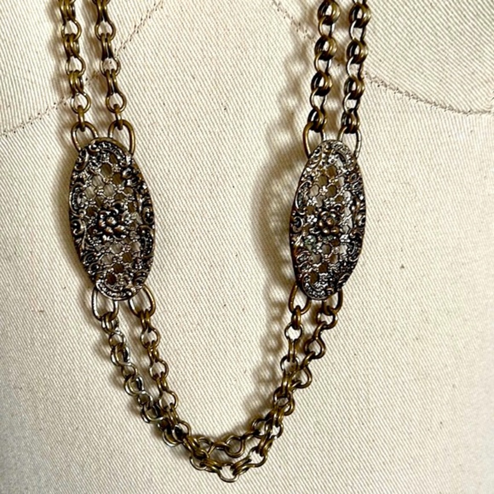 Belt or Necklace / Filigree & Rose / Metal - Picture 6 of 10